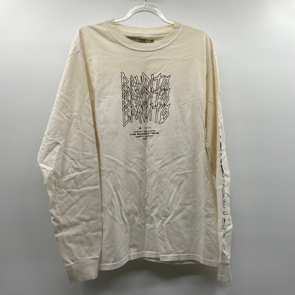 Twenty One Pilots Bandito Tour Shirt Medium Cream Long Sleeve Indie Rock Grunge